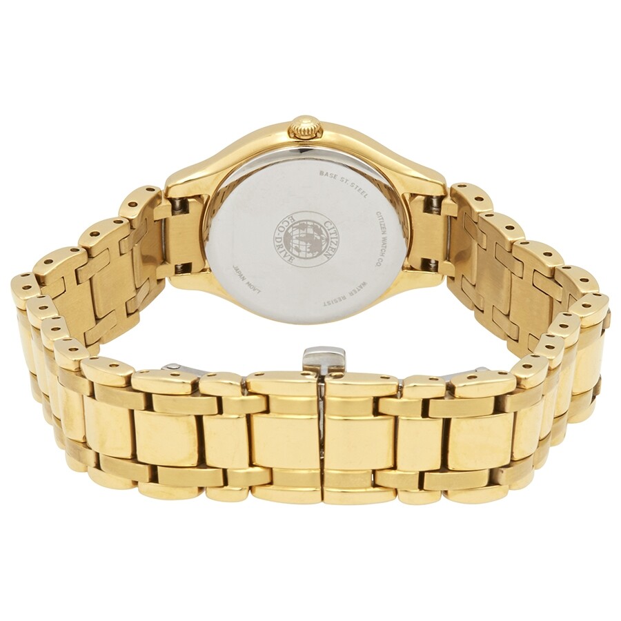 Citizen Silhouette Eco-Drive Mother of Pearl Gold-Tone Stainless Steel Ladies Watch EM0282-56D - Dawson Watches #3