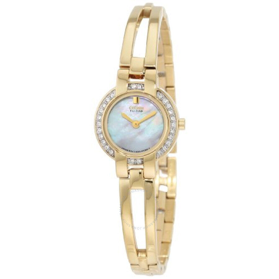 Citizen Silhouette Eco-Drive Mother of Pearl Dial Gold-Tone Stainless Steel Ladies Watch EW9992-59D - Dawson Watches