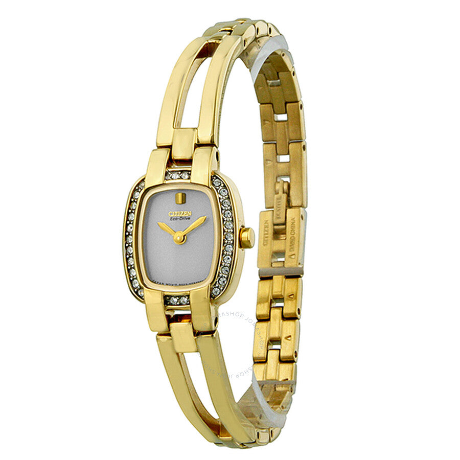 Citizen Silhouette Eco-Drive White Dial Gold-Tone Stainless Steel Ladies Watch EW9932-51A - Dawson Watches