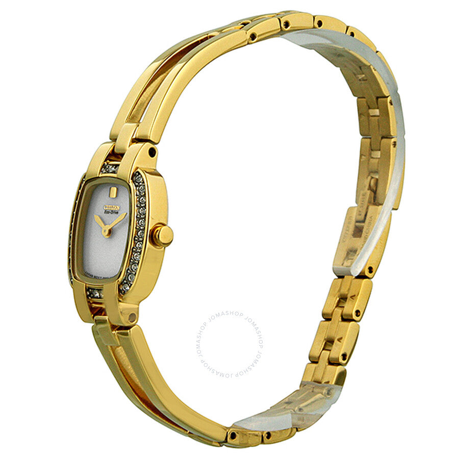 Citizen Silhouette Eco-Drive White Dial Gold-Tone Stainless Steel Ladies Watch EW9932-51A - Dawson Watches #2