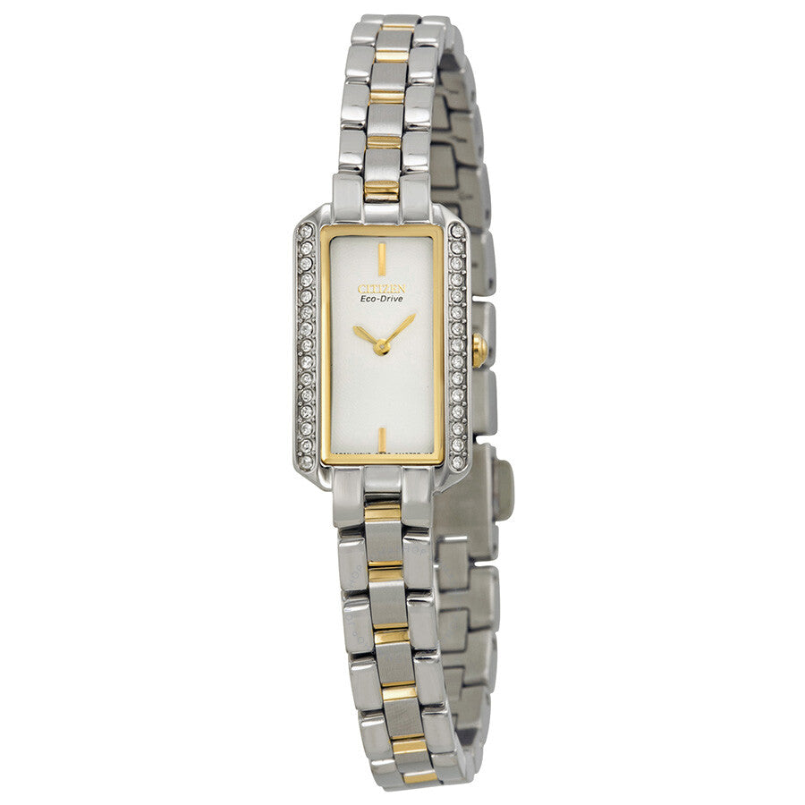 Citizen Silhouette Eco-Drive White Dial Two-Tone Stainless Steel Ladies Watch EG2784-58A - Dawson Watches