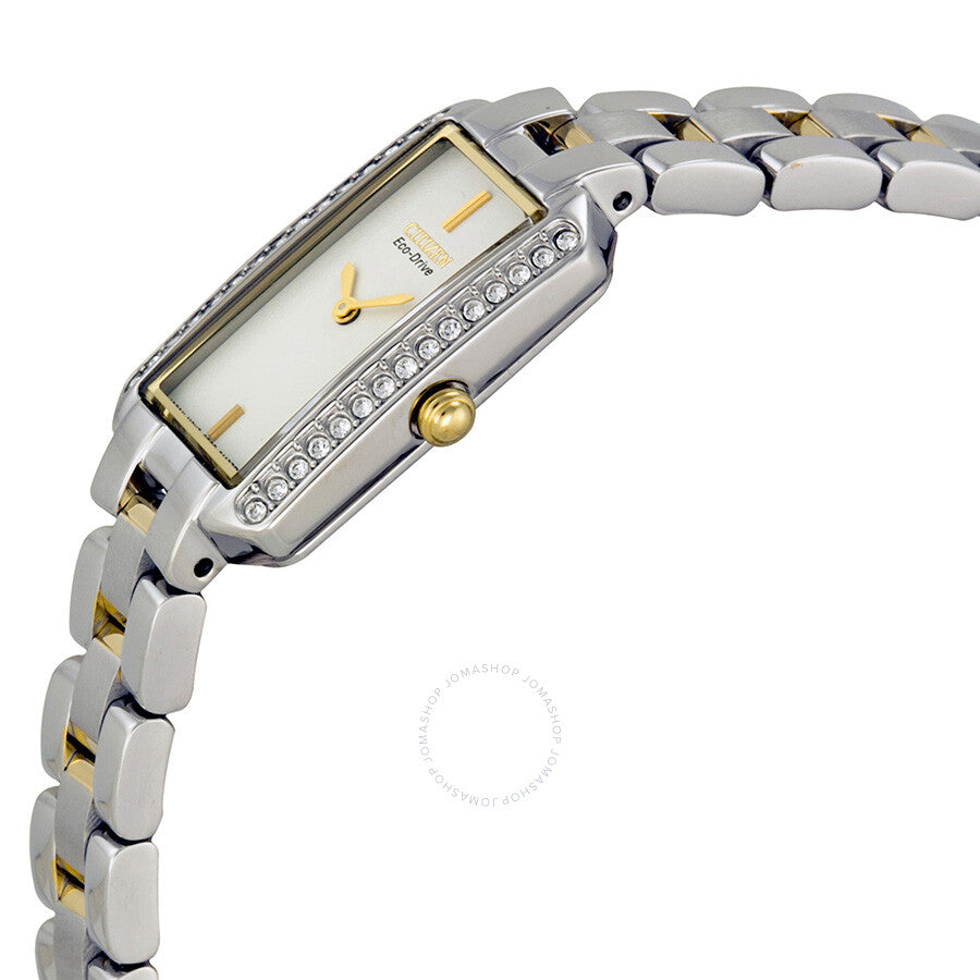 Citizen Silhouette Eco-Drive White Dial Two-Tone Stainless Steel Ladies Watch EG2784-58A - Dawson Watches #2
