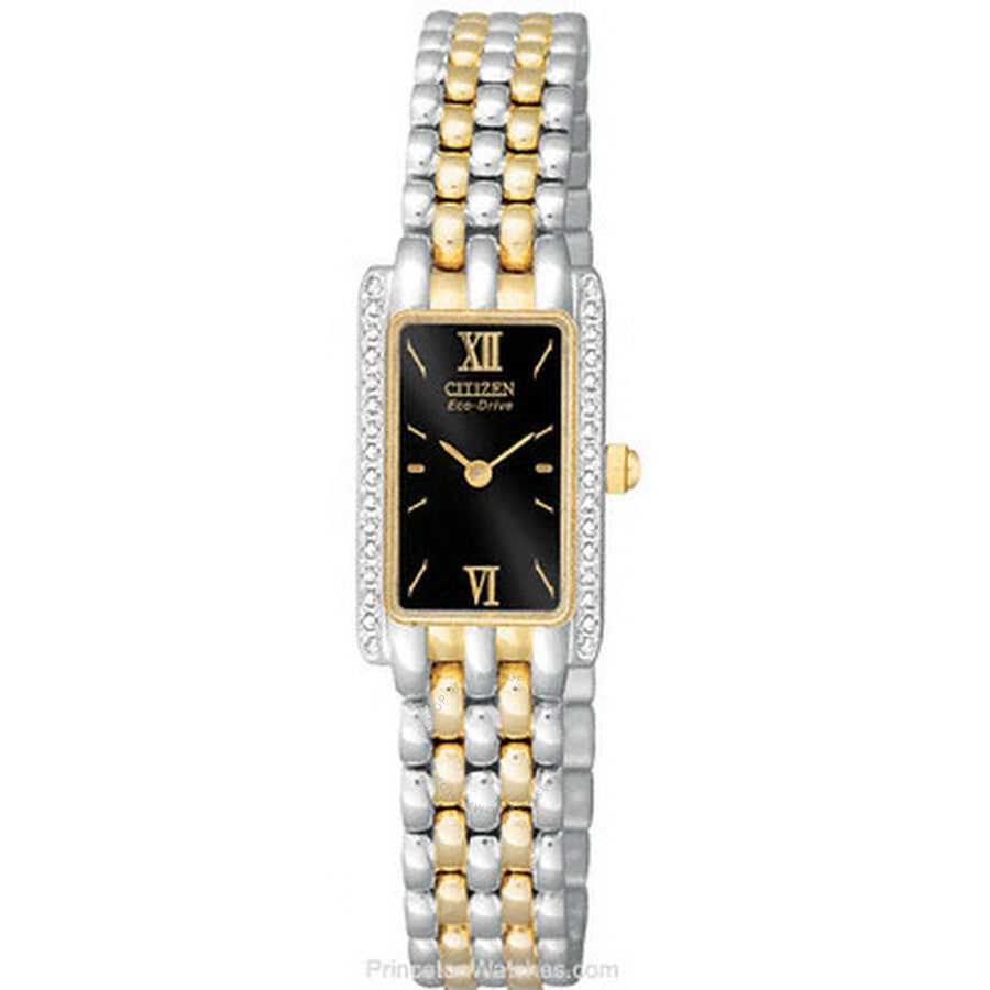 Citizen Silhouette Ladies Eco Drive Swarovski Crystal Accented Two-tone Watch EG2664-50E - Dawson Watches