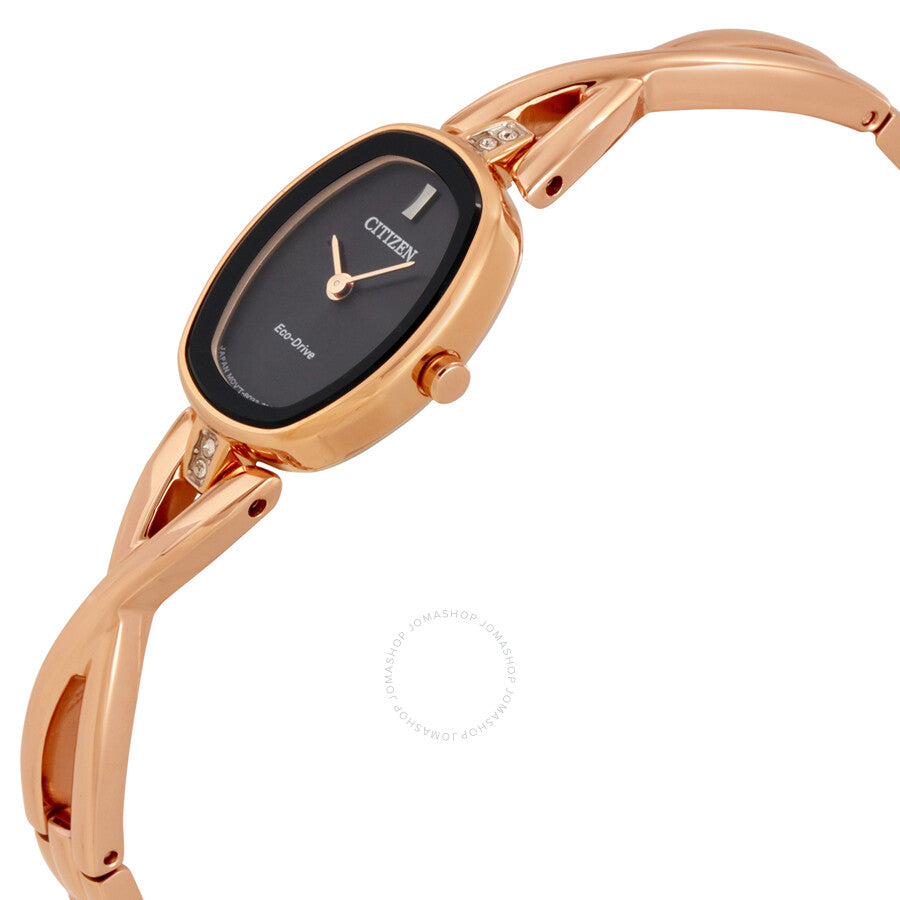 Citizen Silhouette Rose Gold-tone Case Black Dial Ladies Watch EX1413-55E - Dawson Watches #2
