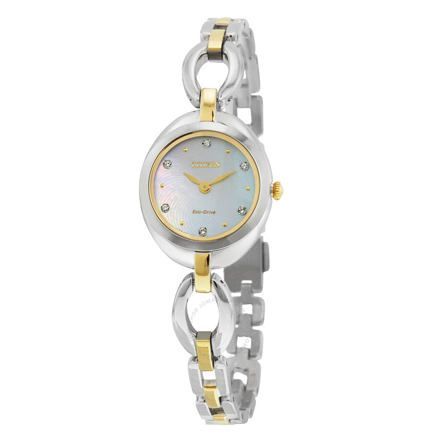 Citizen Silhouette White Mother of Pearl Dial Ladies Watch EX1434-55D - Dawson Watches