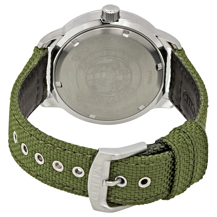 Citizen Solar Black Dial Green Nylon Men's Watch BM7390-22X - Dawson Watches #3