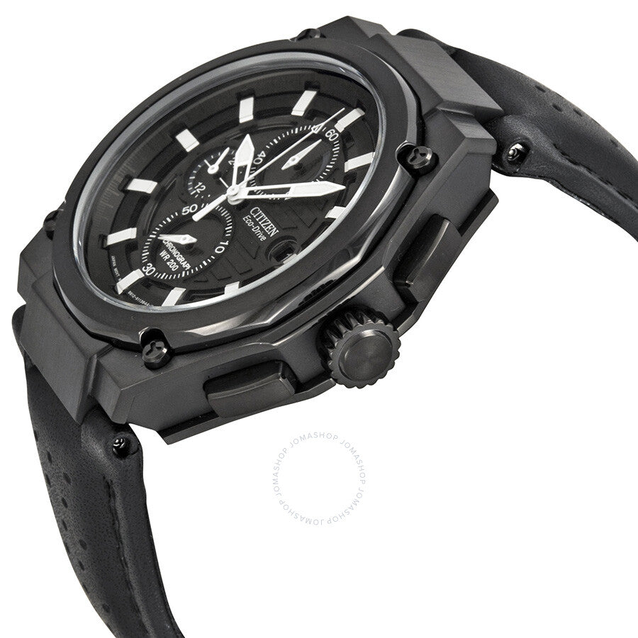 Citizen Sport Eco-drive Chronograph Black Dial Black IP Steel Men's Watch CA0315-01E - Dawson Watches #2