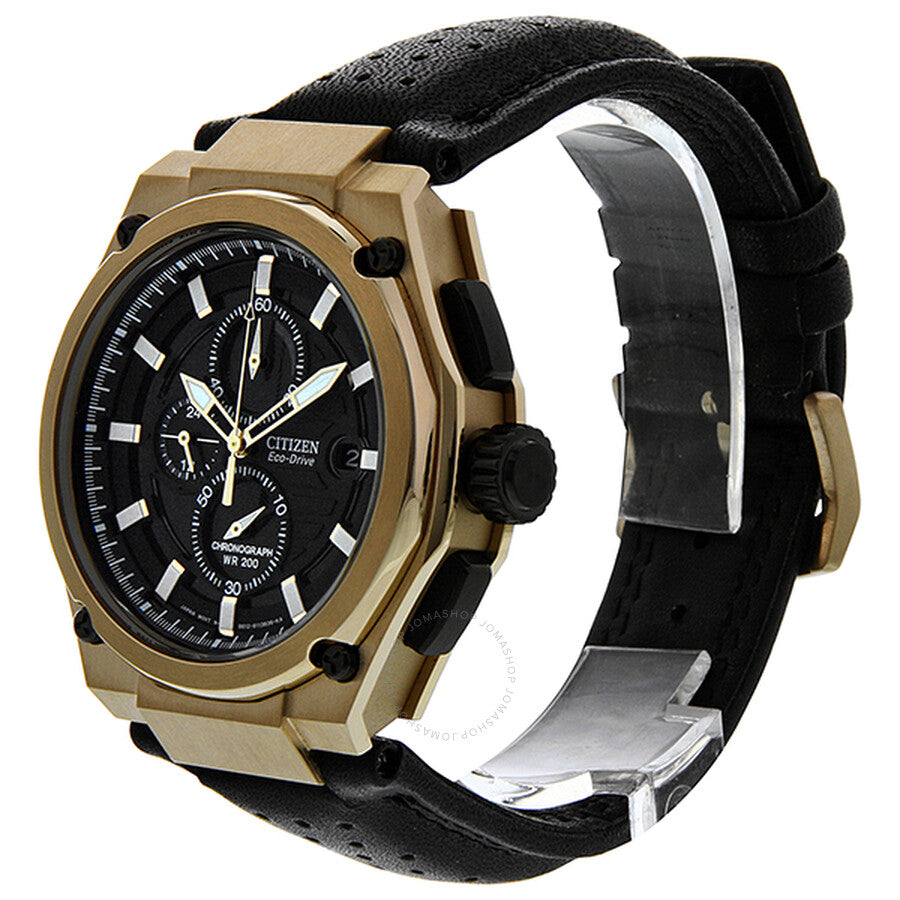 Citizen Sport Eco-Drive Chronograph Black Dial Rose Gold-Tone Men's Watch CA0313-07E - Dawson Watches #2