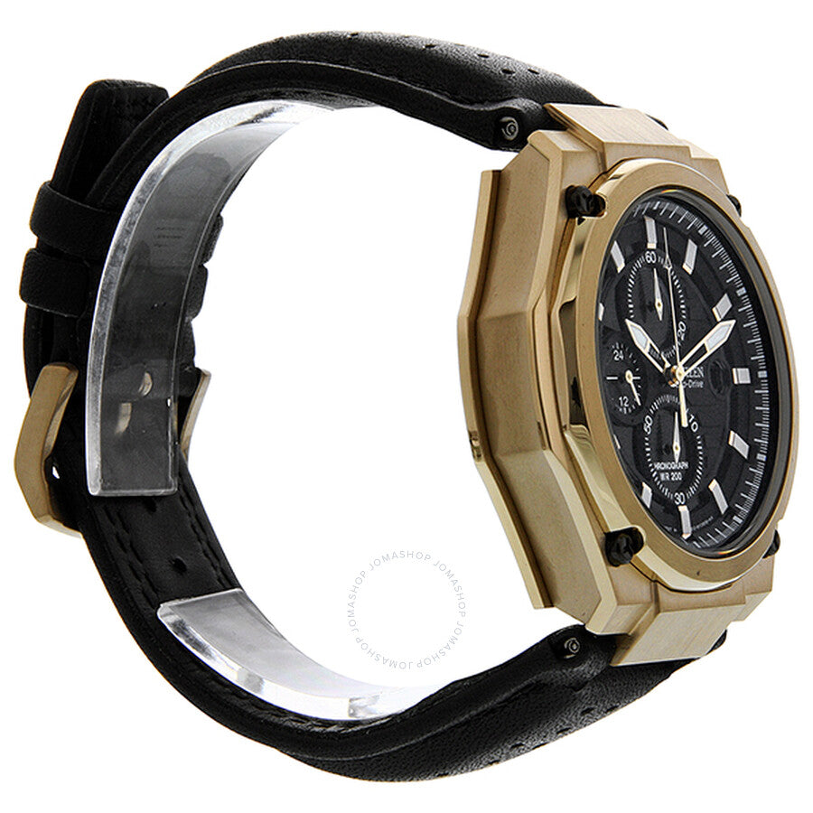Citizen Sport Eco-Drive Chronograph Black Dial Rose Gold-Tone Men's Watch CA0313-07E - Dawson Watches #5