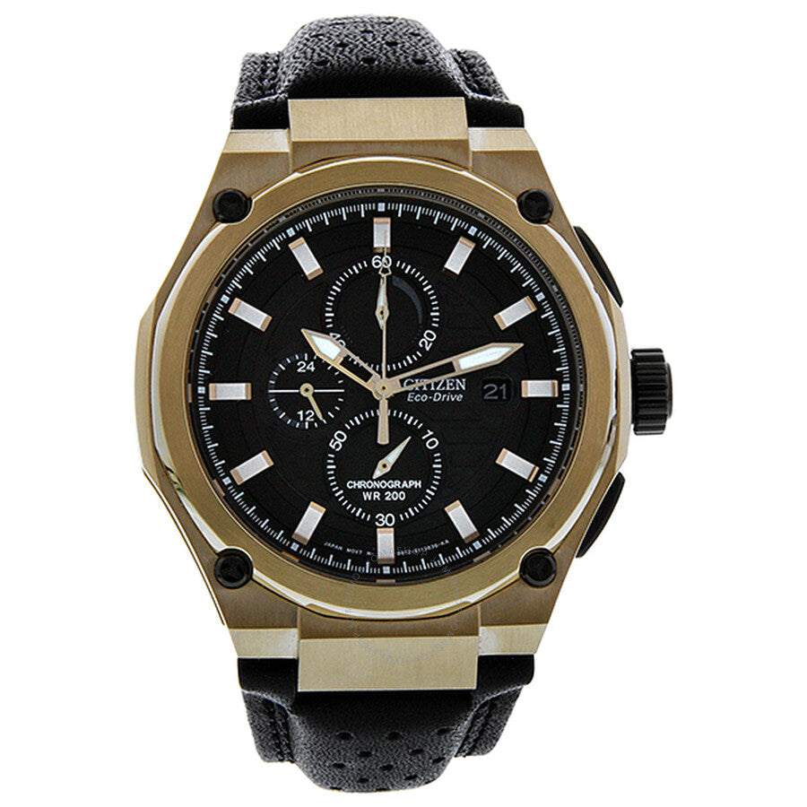 Citizen Sport Eco-Drive Chronograph Black Dial Rose Gold-Tone Men's Watch CA0313-07E#CA0313-07E - Dawson Watches #6
