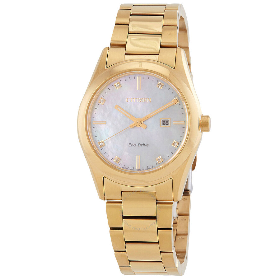 Citizen Sport Luxury Eco-Drive White Mother of Pearl Dial Ladies Watch EW2702-59D - Dawson Watches