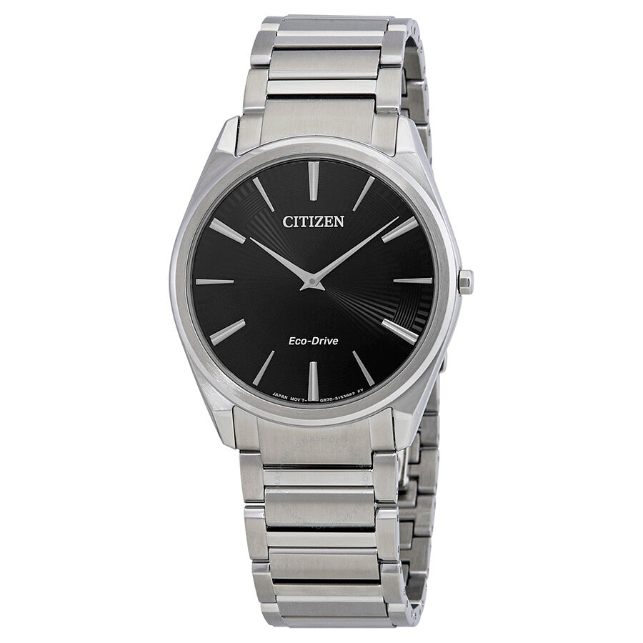 Citizen Stiletto Eco-Drive Black Dial Stainless Steel Men's Watch AR3070-55E - Dawson Watches
