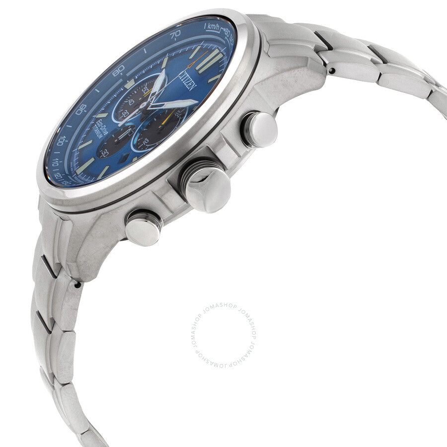 Citizen Super Titanium Chronograph Eco-Drive Blue Dial Men's Watch CA4570-88L - Dawson Watches #2