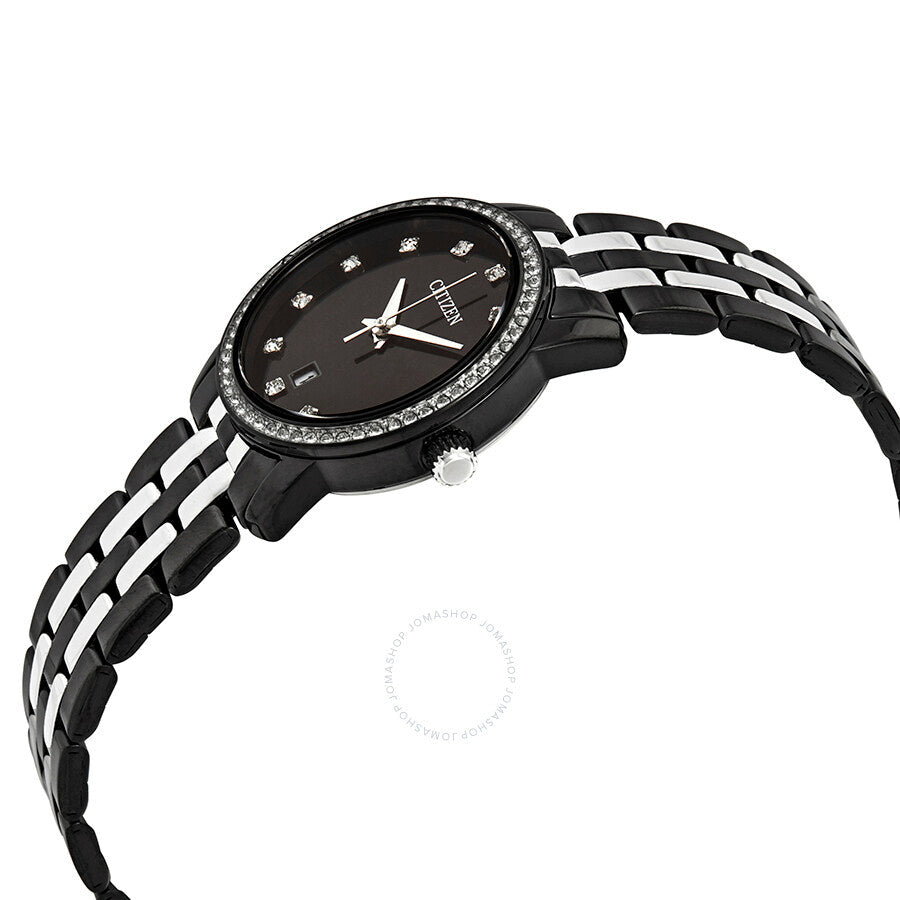Citizen Swarovski Crystal Black Dial Ladies Watch EU6037-57E - Dawson Watches #2