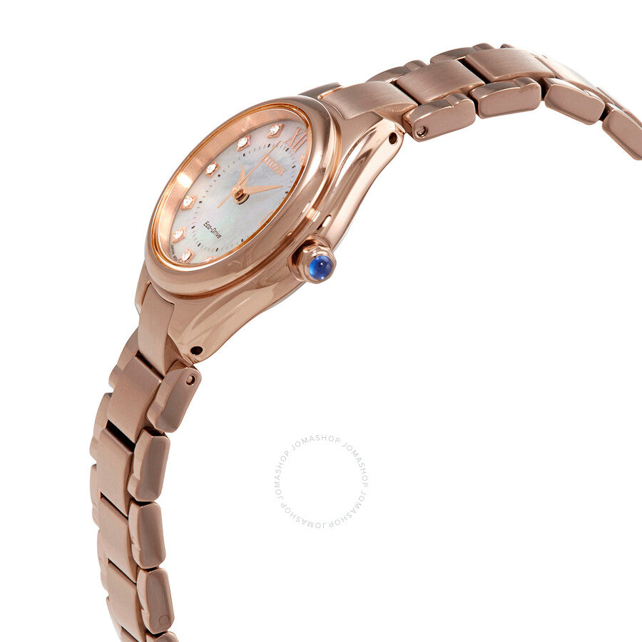 Citizen Swarovski Crystal White Mother of Pearl Dial Ladies Watch EW2543-85D - Dawson Watches #2