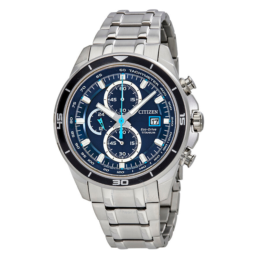 Citizen TI+IP Chronograph Eco-Drive Blue Dial Men's Watch CA0349-51L - Dawson Watches