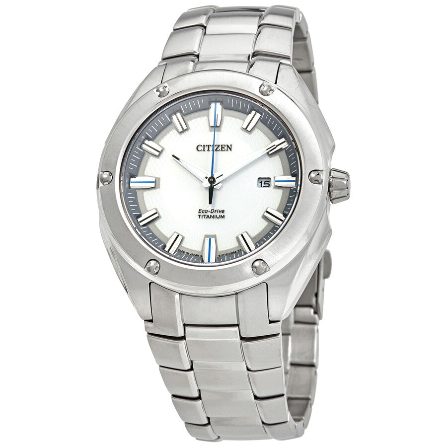 Citizen Titanium Eco-Drive White Dial Men's Watch BM7130-58A - Dawson Watches
