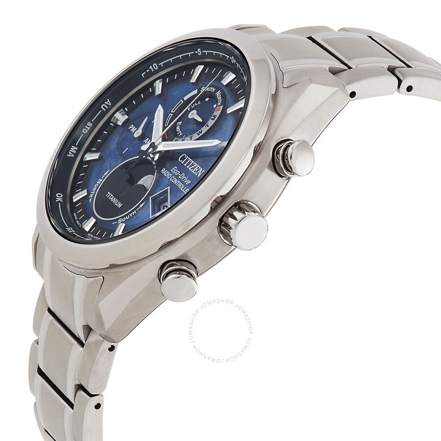 Citizen Tsuki-yomi A-T Eco-Drive Perpetual World Time Blue Dial Men's Watch BY1010-81L - Dawson Watches #2