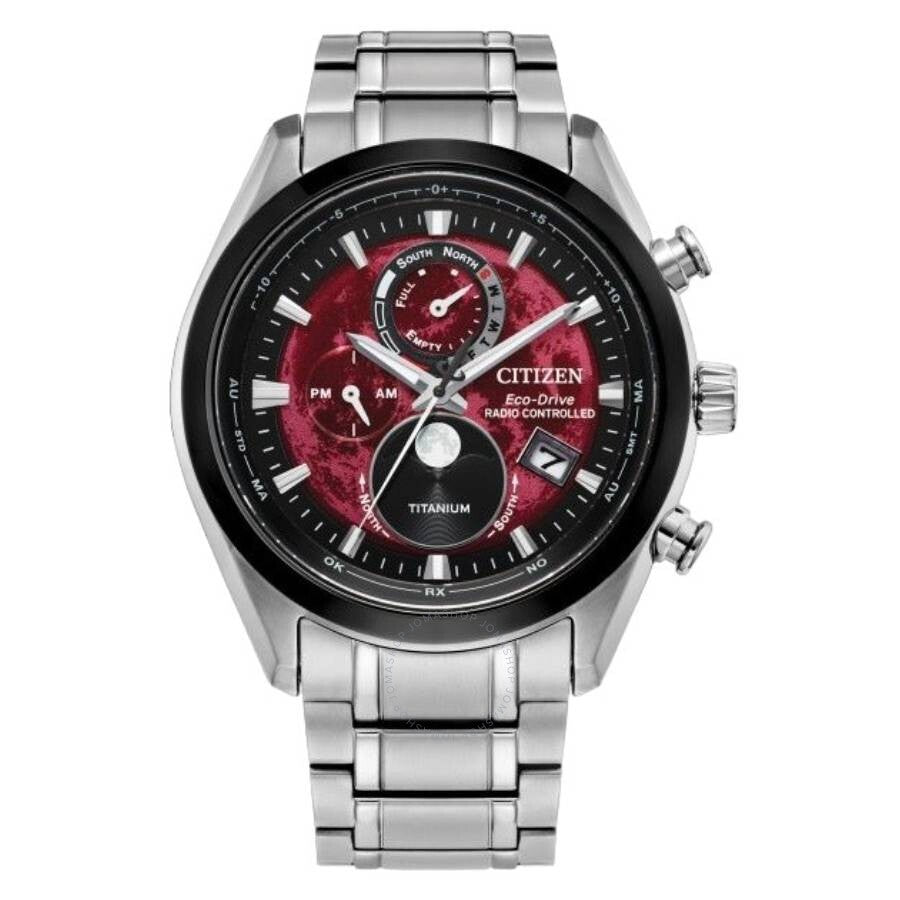 Citizen Tsuki-Yomi A-T Moon Phase Red Dial Men's Watch BY1018-55X - Dawson Watches