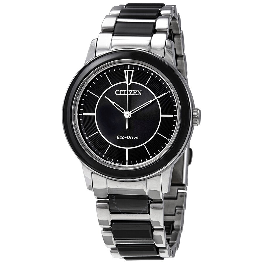 Citizen Two-tone Chandler Eco-Drive Black Dial Ladies Watch EM0741-51E - Dawson Watches