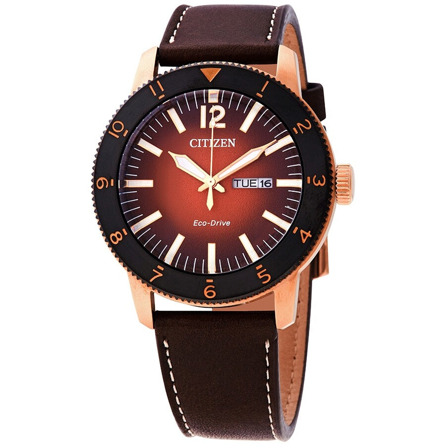 Citizen Vintage Brycen Orange Gradient Dial Eco-Drivel Men's Watch AW0076-03X - Dawson Watches