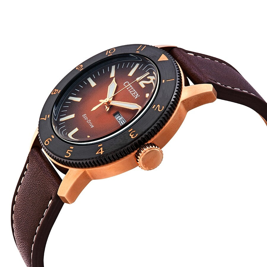 Citizen Vintage Brycen Orange Gradient Dial Eco-Drivel Men's Watch AW0076-03X - Dawson Watches #2