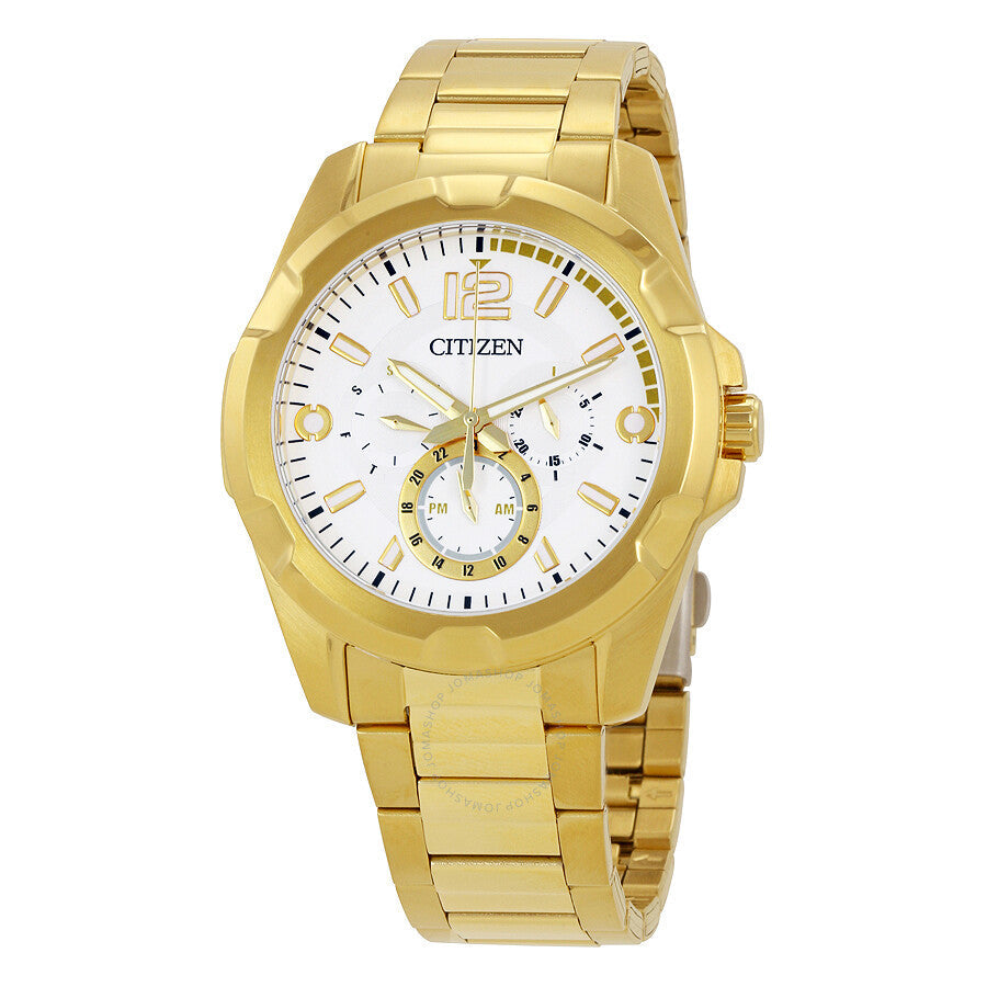 Citizen White Dial Men's Gold Tone Watch AG8332-56A - Dawson Watches