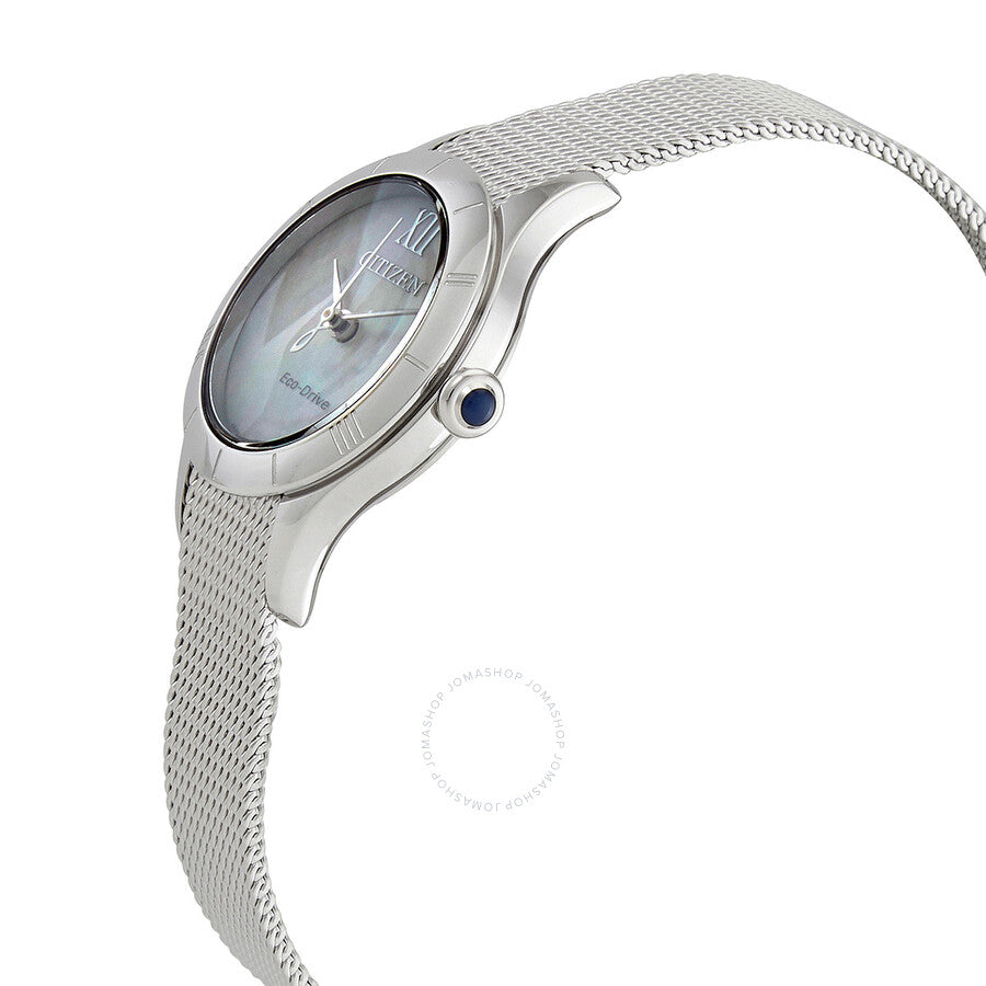 Citizen White Mother of Pearl Dial Stainless Steel Mesh Ladies Watch EM0780-83D - Dawson Watches #2