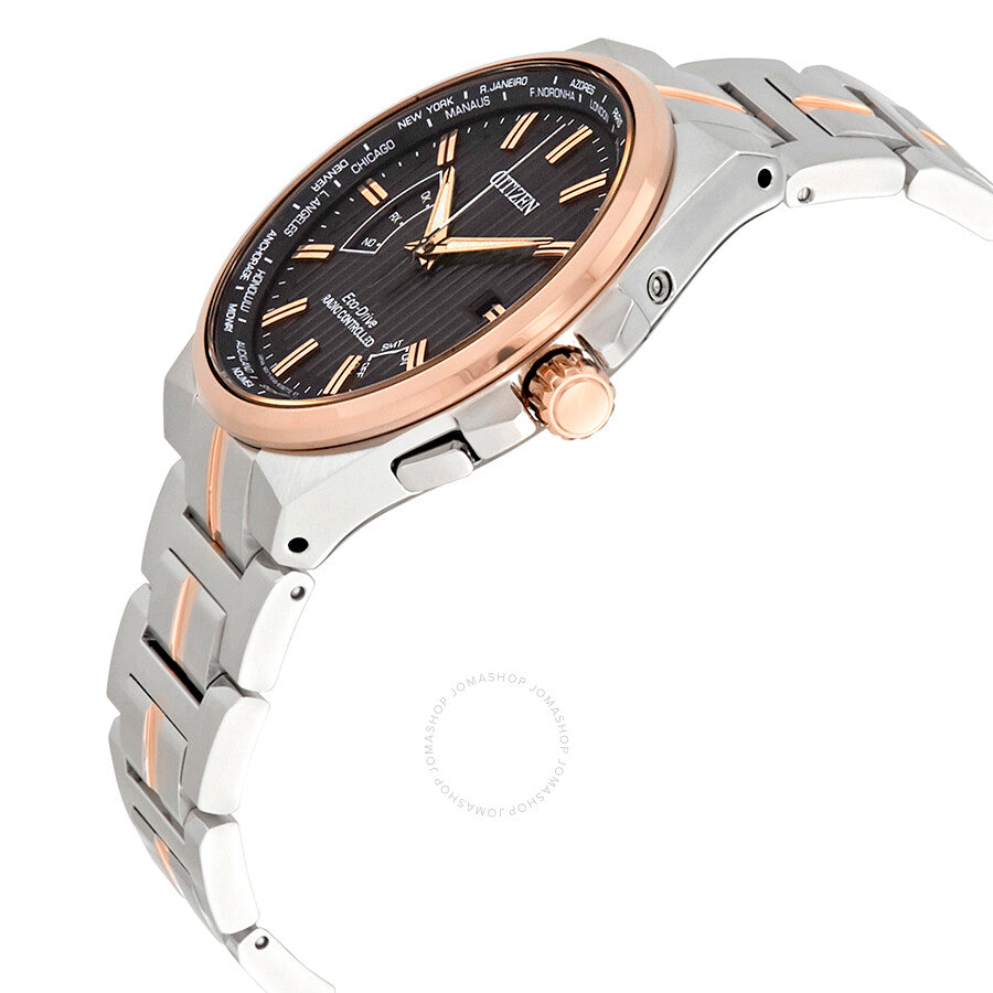 Citizen World Perpetual A-T World Time Eco-Drive Black Dial Men's Watch CB0166-54H - Dawson Watches #2