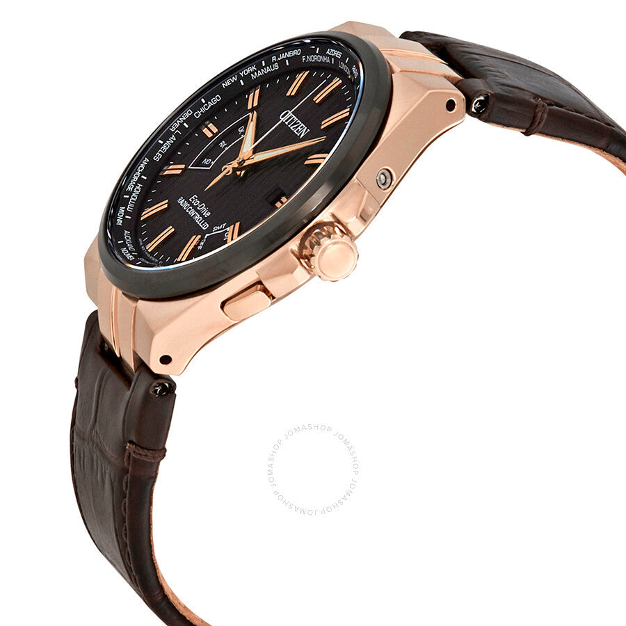 Citizen World Perpetual A-T World Time Eco-Drive Black Dial Men's Watch CB0168-08E - Dawson Watches #2