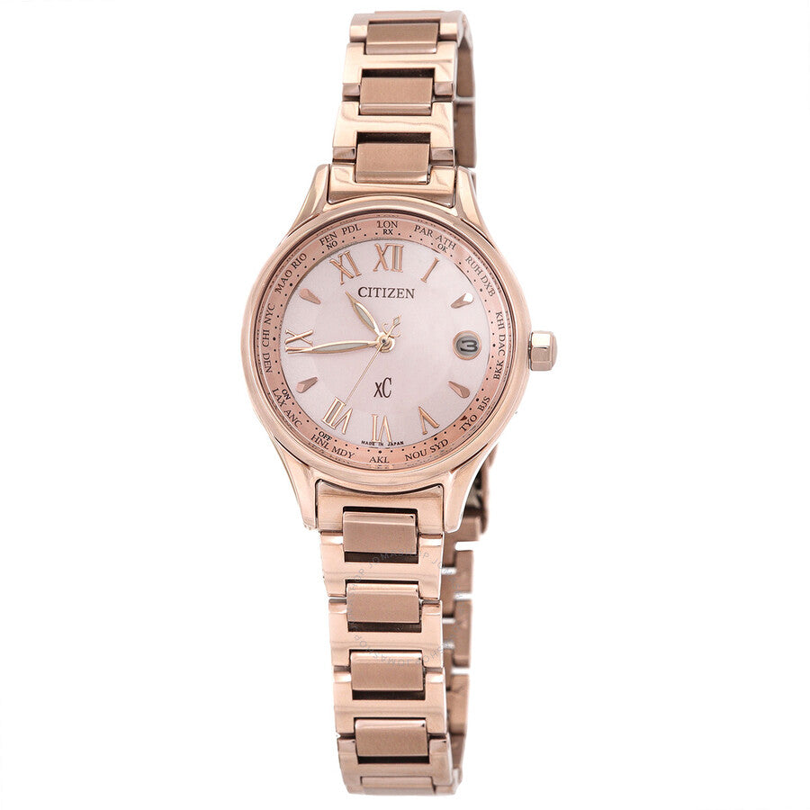 Citizen xC Super Titanium Perpetual Rose Gold Dial Ladies Watch EC1164-53Y - Dawson Watches
