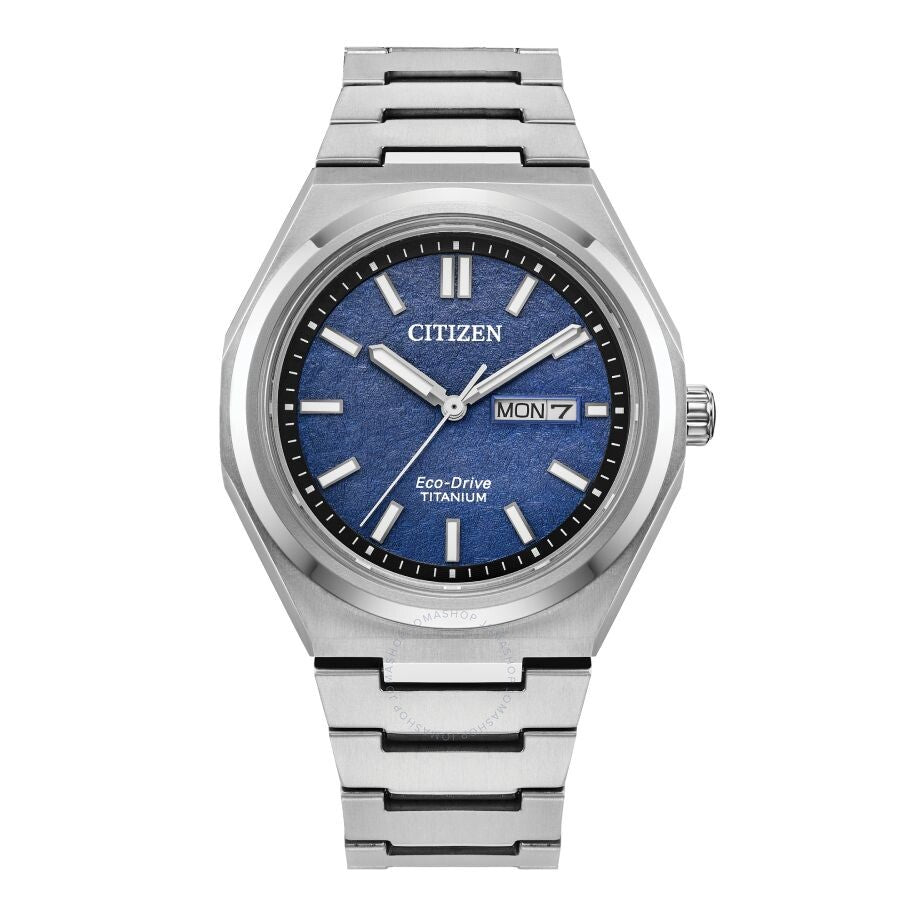 Citizen Zenshin Three-hand Blue Dial Men's Watch AW0130-85L - Dawson Watches