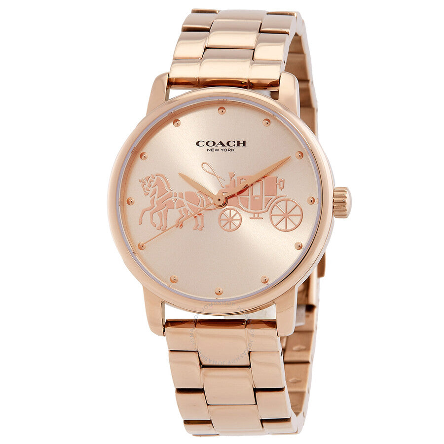Coach Grand Quartz Carnation Gold Dial Ladies Watch 14503740 - Dawson Watches