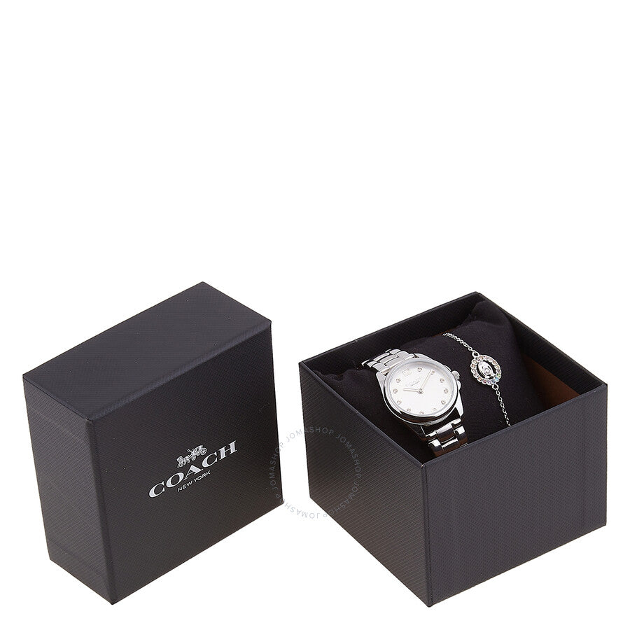 Coach Greyson Quartz Crystal Silver Dial Ladies Watch nd Bracelet Set 14000089 - Dawson Watches #4