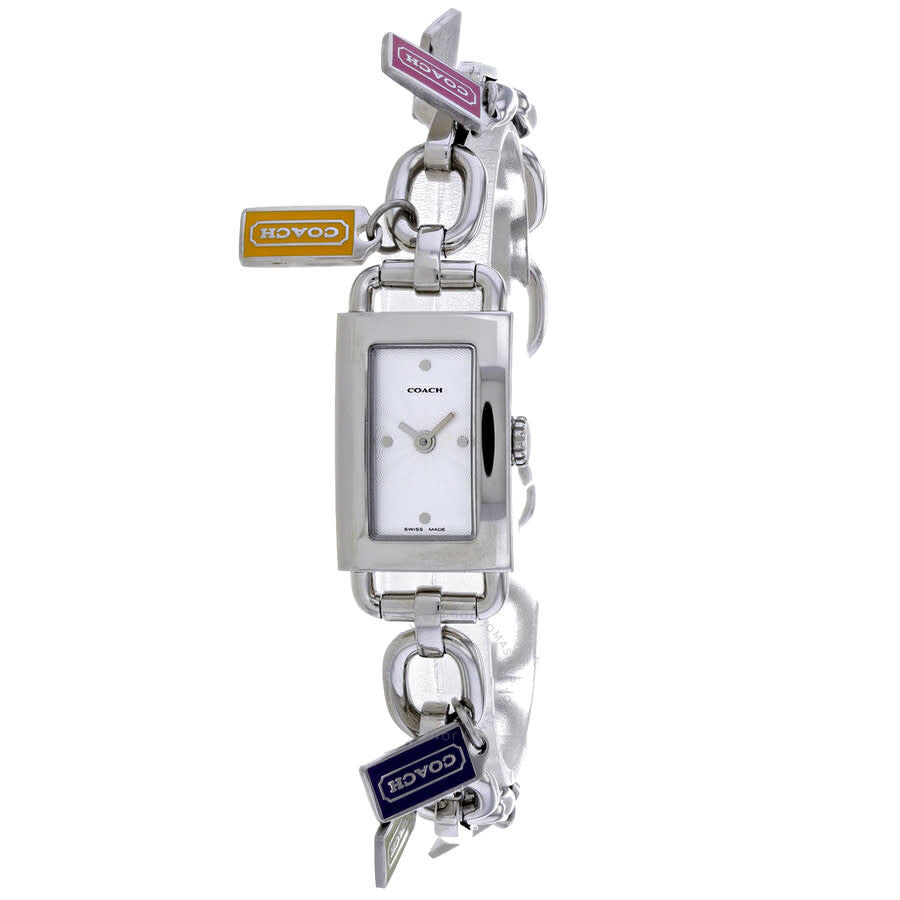 Coach Silver Stainless Steel White Dial White Dial Ladies Watch 14500505 - Dawson Watches
