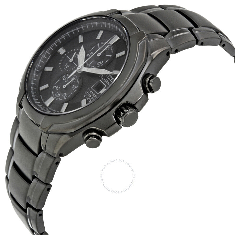 Ctizen Eco Drive Chronograph Black Dial Titanium Men's Watch CA0265-59E - Dawson Watches #2