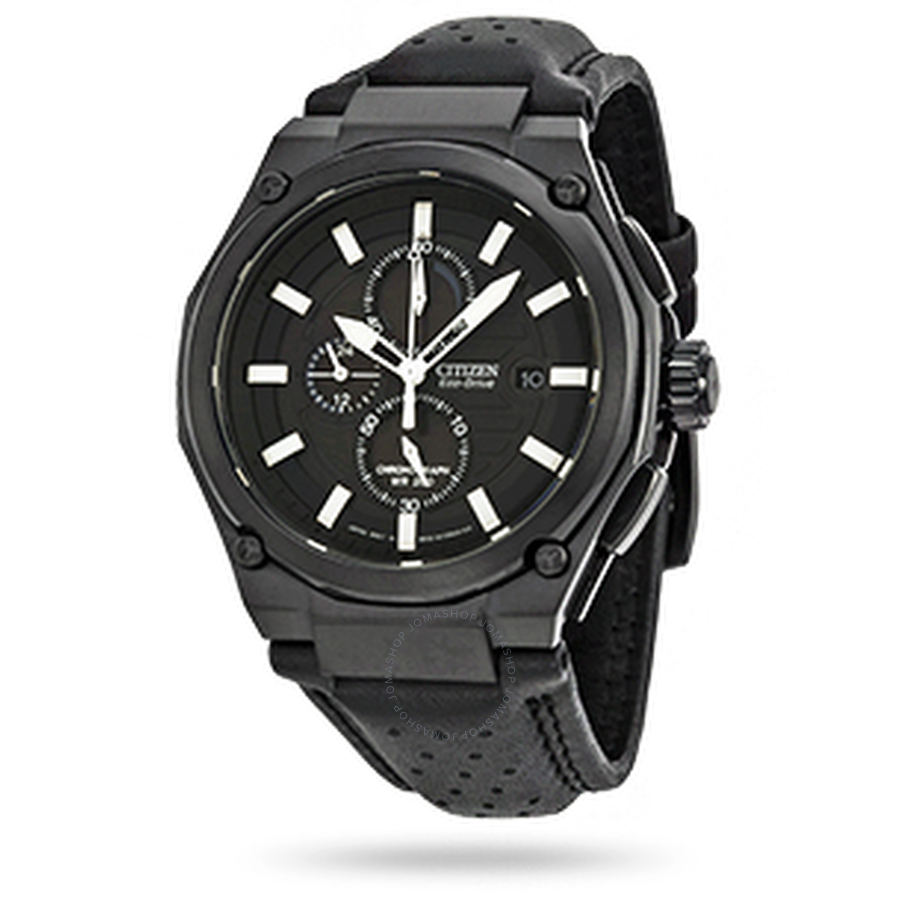 Citizen Sport Eco-drive Chronograph Black Dial Black IP Steel Men's Watch CA0315-01E - Dawson Watches #5