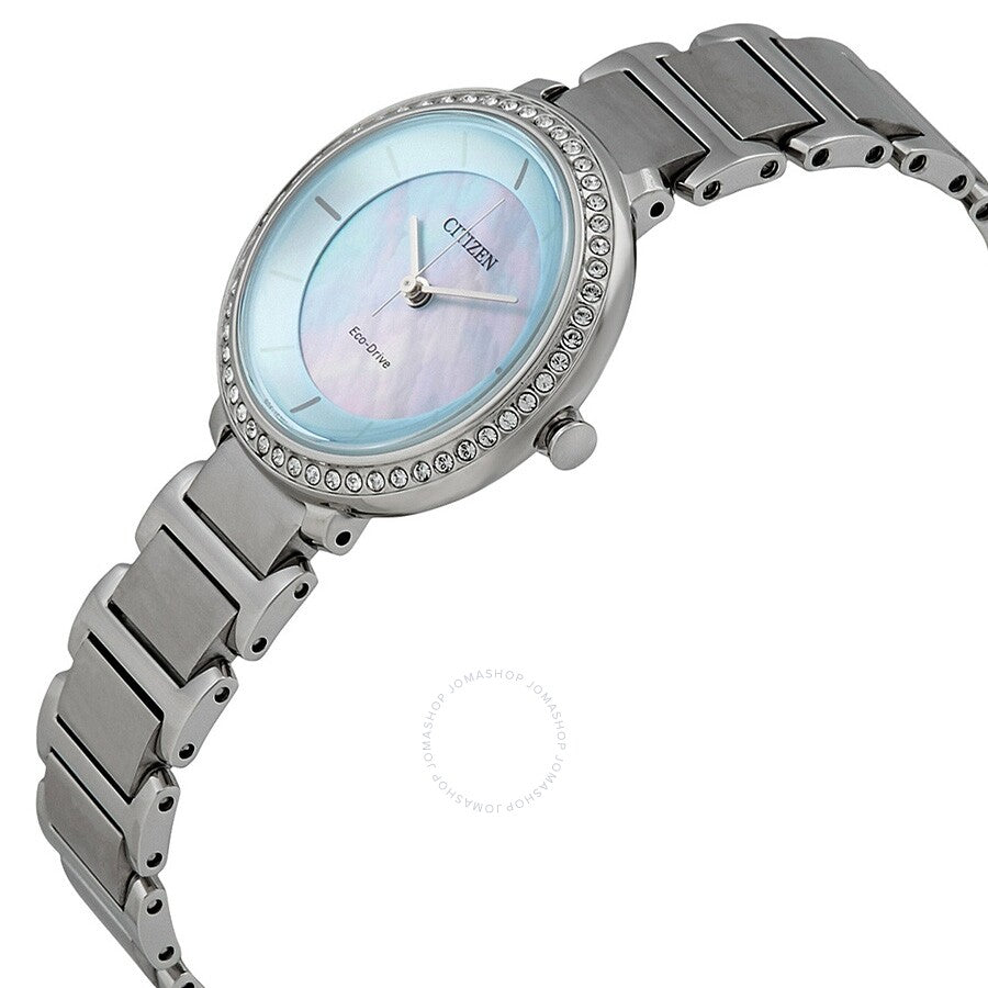 Citizen Silhouette Crystal Blue Mother of Pearl Dial Ladies Watch EM0480-52N - Dawson Watches #2