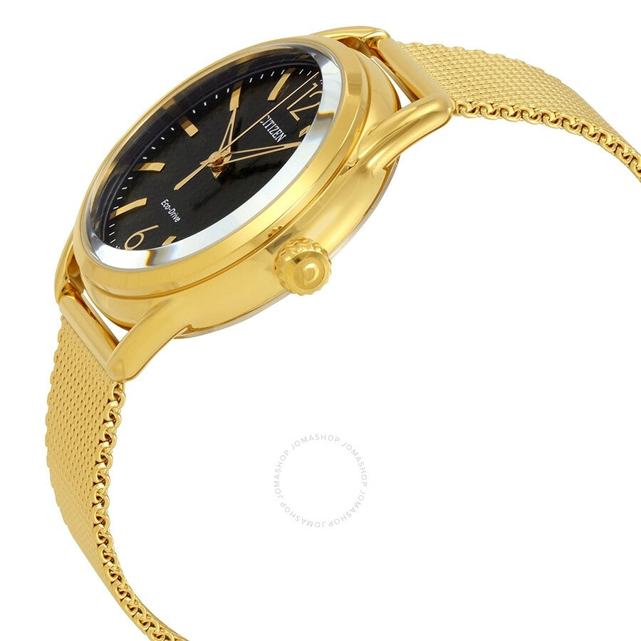 Citizen Drive Black Dial Gold-tone Mesh Ladies Watch FE6082-59E - Dawson Watches #3