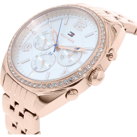 Tommy Hilfiger Mia Crystal Paved Rose Gold Ladies Watch 1781572