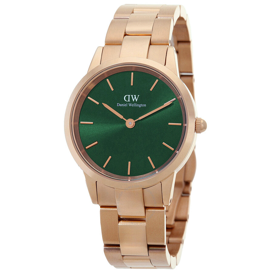 Daniel Wellington Iconic Link Emerald Quartz Green Dial Ladies Watch DW00100420 - Dawson Watches