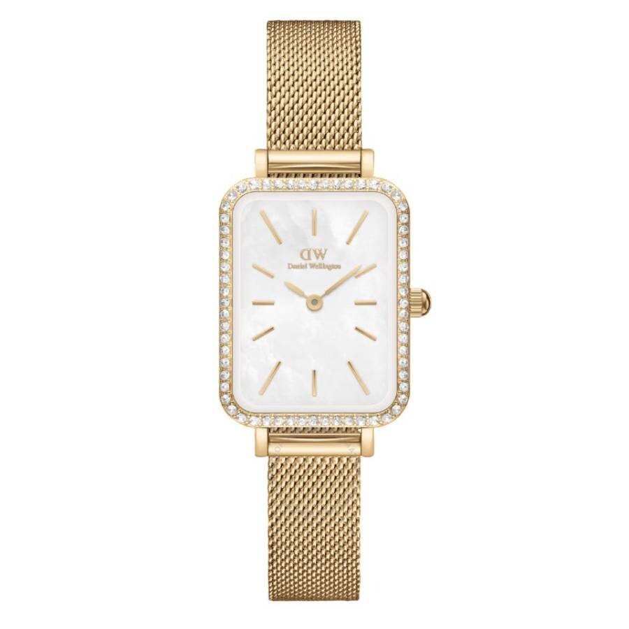 Daniel Wellington Quadro Quartz Crystal White Mother of Pearl Dial Ladies Watch DW00100668 - Dawson Watches
