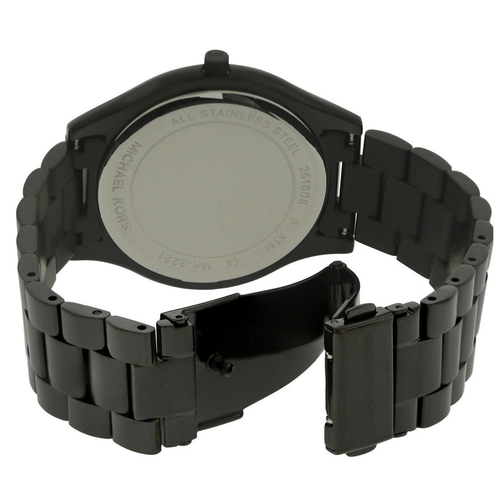 Michael Kors Slim Runway Black Ion-plated Unisex Watch MK3221