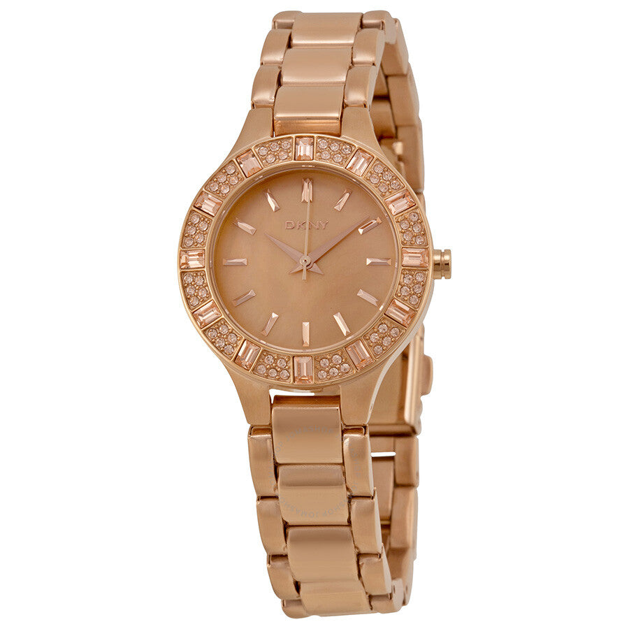 DKNY Chambers Rose Dial Rose Gold-tone Ladies Watch NY8486 - Dawson Watches