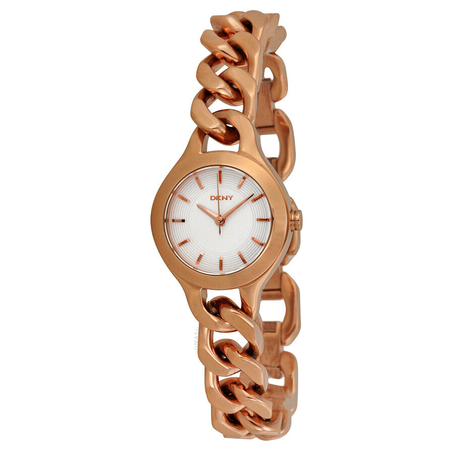 DKNY Chambers White Pearlized Dial Rose Gold-tone Ladies Watch NY2214 - Dawson Watches