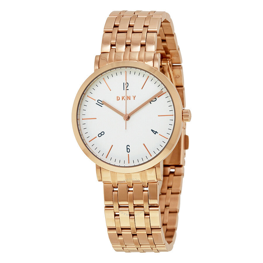 DKNY Minetta White Dial Rose Gold-tone Ladies Watch NY2504 - Dawson Watches