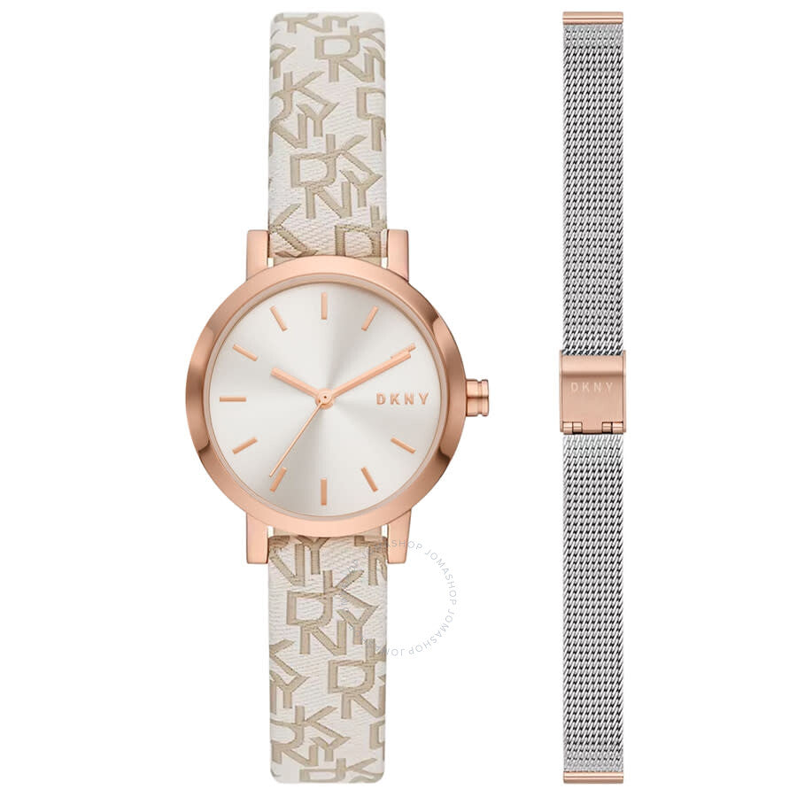DKNY Soho Silver-tone Dial Ladies Watch NY6605SET - Dawson Watches