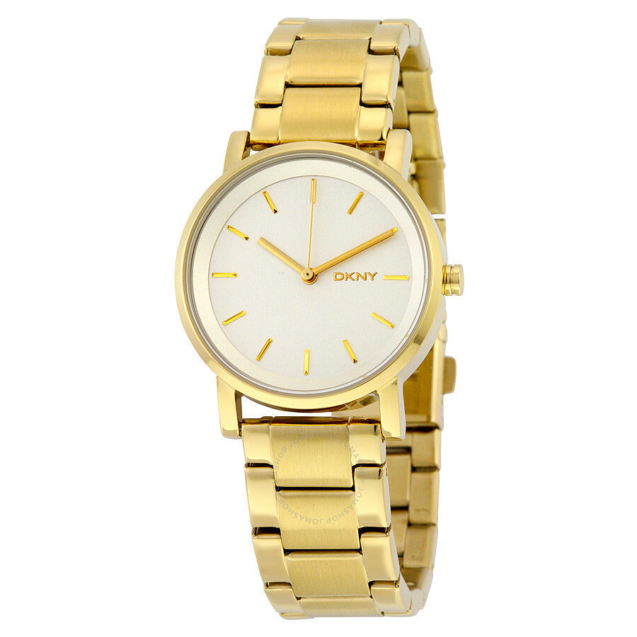 DKNY Soho White Dial Yellow Gold-tone Ladies Watch NY2343 - Dawson Watches