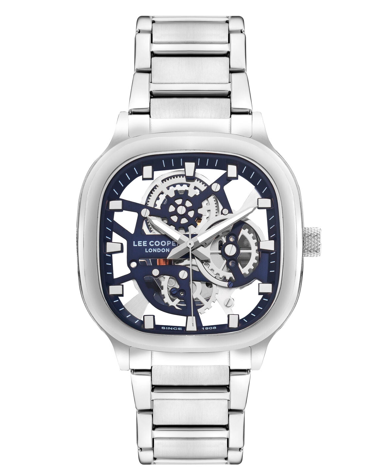 Lee Cooper Contemporary Square Case Blue Dual Silver Watch - LC07974.390