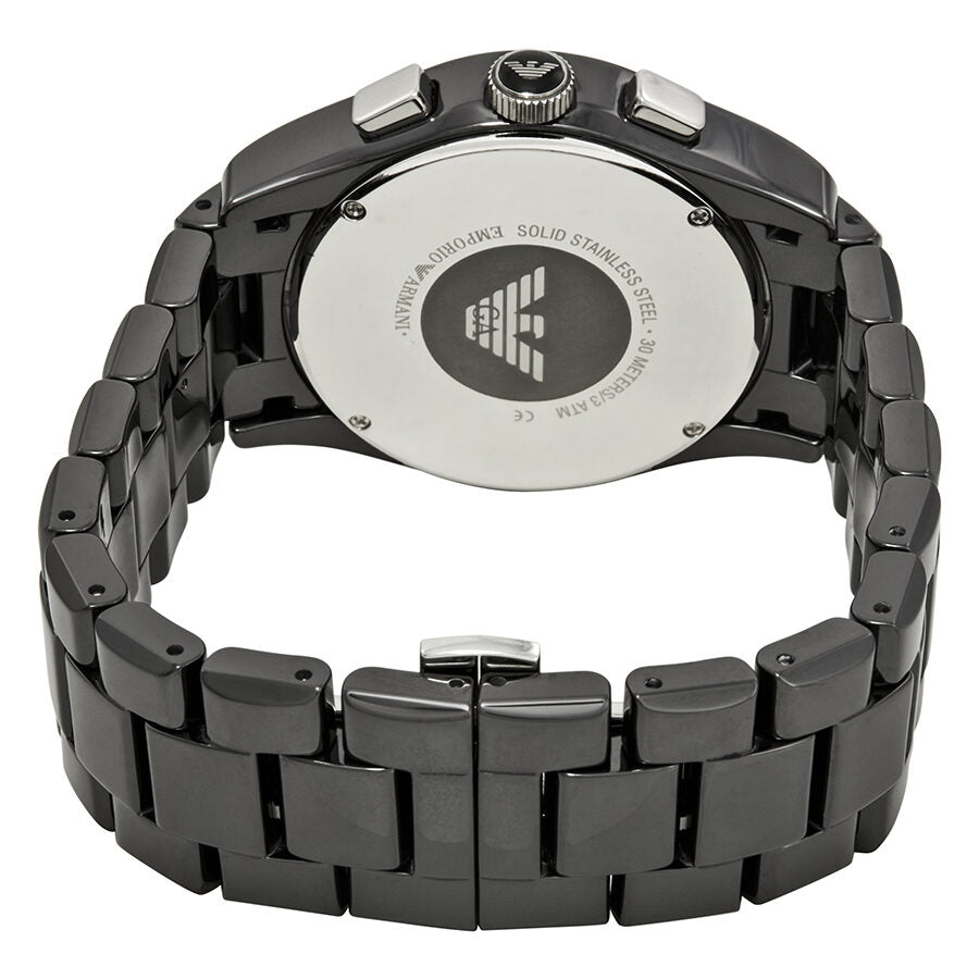 Emporio Armani Chronograph Black Dial Black Ceramic Men's Watch AR1400 - The Watches Men & CO #3